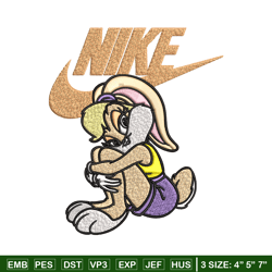 Lola Bunny Nike Embroidery design, Lola Bunny cartoon Embroidery, Nike design, Embroidery file, Instant download.