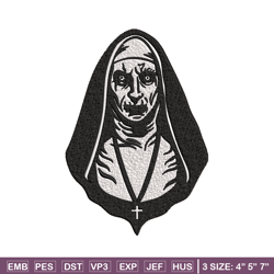The Nun Embroidery design, The Nun logo Embroidery, Horror design, Embroidery File, logo shirt, Digital download.