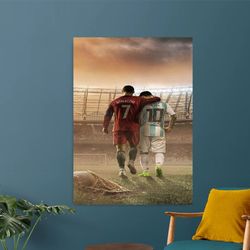 Cristiano ronaldo - Lionel messi - Cr7 poster - Football wall decor, Ronaldo & Messi,Ronaldo-Messi Duel, Messi Cristiano