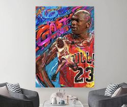 Michael Jordan Canvas, Michael Jordan Fan Gift, Print on Canvas, Michael Jordan Poster, NBA Wall Art, Basketball Canvas