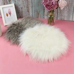 30 cm Soft Artificial Wool Sheepskin Cushion, fluffy and soft cushion, Wool Rug Warm Hairy Carpet Seat Fur Rugs