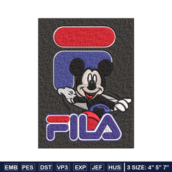 Mickey Mouse Fila Embroidery design, Disney Embroidery, cartoon design, Embroidery File, Fila logo, Instant download.