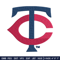 Minnesota Twins logo Embroidery, MLB Embroidery, Sport embroidery, Logo Embroidery, MLB Embroidery design