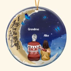 Personalized Ceramic Ornament: Love You To Moon & Back – Customizable Gift