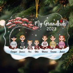 Custom Grandkids Christmas Ornament - Personalized Acrylic Decor