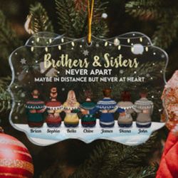 Personalized Family Never Apart In Heart Acrylic Ornament