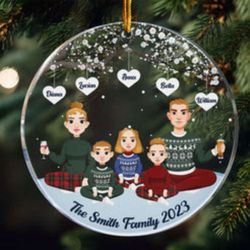 Customizable Family Circle Acrylic Ornament - Personalized Keepsake for All Occasions