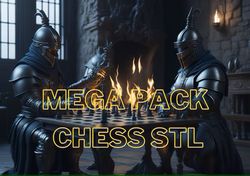 Chess Set Stl Pack , 20Beautiful Chess Sets Pack , Digital Download , Knight Chess Set is included, Digital Download