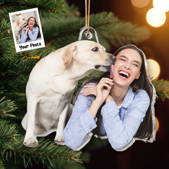 Personalized Acrylic Dog Photo Ornament - Perfect Gift for Dog Lovers Dog Moms and Dog Dads