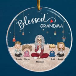 Grandma Personalized Circle Acrylic Ornament - A Heartfelt Gift
