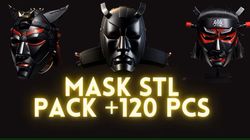 Halloween Printable 3D Cosplay Helmet And Mask Stl Bundle 120 pcs