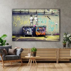 Canvas Painting - Graffiti Canvas Painting - Bansky Quote Photo Print - Amazing Quote Abstract Wall Trend Canvas