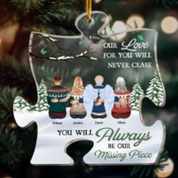 Custom Piece Shaped Acrylic Ornament - Your Forever Missing Piece