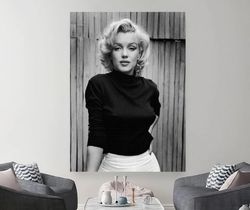 Marilyn Monroe Canvas Art, Actress Wall Art, Marilyn Monroe Poster, Black and White, Singer Canvas,Fashion Poster, Music