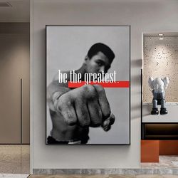 muhammad ali - be the greatest inspirational quotes canvas painting famous boxer poster wall art print pictures home dec