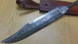 Custom Crafted Knife King's Damascus Steel Timber Rattler Bowie Blade