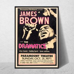 JAMES BROWN Poster  Vintage Wall Art  Music Memorabilia  Retro Wall Art Concert Poster  Poster with Frame  A4, A2, A1 Si