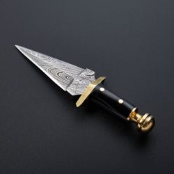 Damascus Steel Neck Dagger Hunting HANDMADE DAMASCUS STEEL DAGGER KNIFE SHEATH