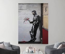 Banksy Waiting in vain Canvas Wall ArtBanksy Wall ArtBanksy  poor man looking for love in the wrong place  PosterMother'