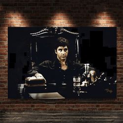 Gangster Movies Scarface Posters Prints Tony Montana Luxury Art Canvas Painitng Portrait Wall Art Pictures for Living Ro