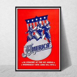 AMERICA Band Poster  Vintage Wall Art  Music Memorabilia  Retro Wall Art Concert Poster  Poster with Frame  A4, A2, A1 S