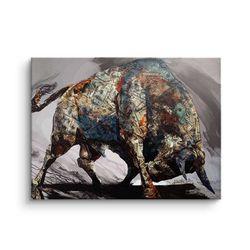 Money Bull Dollar Wall Street Money Art Canvas Painting Wall Picture Modern Living Room Home Decoration Poster