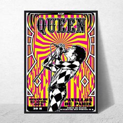 QUEEN Band Poster  Vintage Wall Art  Music Memorabilia  Retro Wall Art Concert Poster Poster with Frame  A4, A2, A1 Size
