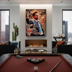 Graffiti The Wolf of Wall Street Art Canvas Paintingt Inspiring Pop Art Wall Picture for Living Room Home Decor-1