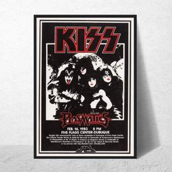 KISS Band Poster  Vintage Wall Art  Music Memorabilia  Retro Wall Art Concert Poster  Poster with Frame  A4, A2, A1 Size