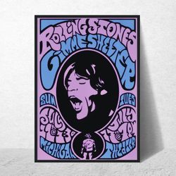 ROLLING STONES Band Poster  Vintage Wall Art  Music Memorabilia  Retro Wall Art Concert Poster  Poster with Frame  A4, A