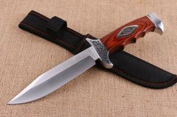 10'' New Wood handle 440 Steel Blade Tactics Survival Bowie Hunting Knife