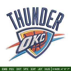 Oklahoma City Thunder logo Embroidery, NBA Embroidery, Sport embroidery, Logo Embroidery, NBA Embroidery design.