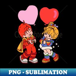 Rainbow Brite Valentines Balloons - High-Resolution PNG Sublimation File - Bring Your Designs to Life