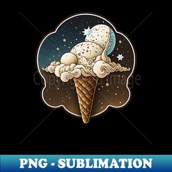 Ice Cream- Tasty galaxy Ice Cream - Vintage Sublimation PNG Download - Perfect for Sublimation Art