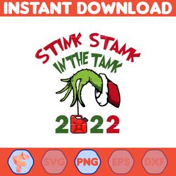 The Grinch Png, Stink Stank In The Tank 2022 Png, Merry Grnichmas Png, Retro Grinch Png