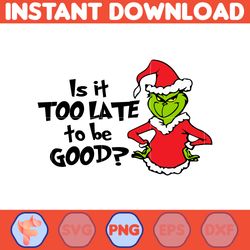 The Grinch Png, Is It Too Late To Be Good Png, Merry Grnichmas Png, Retro Grinch Png