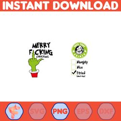 The Grinch Png, Merry Fucking Png, Merry Grnichmas Png, Retro Grinch Png