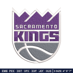 Sacramento Kings logo Embroidery, NBA Embroidery, Sport embroidery, Logo Embroidery, NBA Embroidery design.