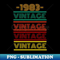 1983 Vintage Retro Colorful Design - Instant Sublimation Digital Download - Perfect for Personalization