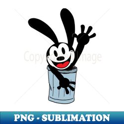 Oswald The Lucky Rabbit is hiding - PNG Transparent Digital Download File for Sublimation - Bold & Eye-catching