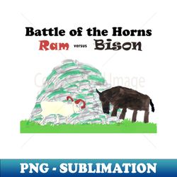 Battle of the Horns - Animal Battle - Premium Sublimation Digital Download - Unlock Vibrant Sublimation Designs