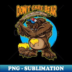 dont care bear with baseball bat - signature sublimation png file - perfect for personalization