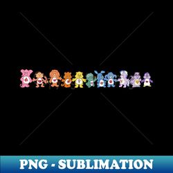 Care Bear Cousins Lineup Rainbow - PNG Transparent Digital Download File for Sublimation - Bring Your Designs to Life