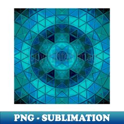 Mosaic Mandala Flower Blue - Trendy Sublimation Digital Download - Unlock Vibrant Sublimation Designs