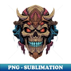 80s Style Villian Skull - Premium Sublimation Digital Download - Unleash Your Inner Rebellion