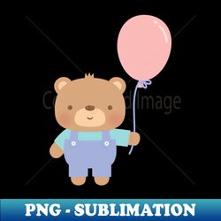 cute teddy bear with pink balloon - modern sublimation png file - unleash your creativity