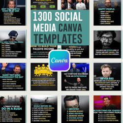 1300 social media editable canva templates to grow your social media|buisness engagement post