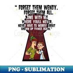 TD Wendy and Peter Pan - First meeting - PNG Transparent Sublimation File - Bring Your Designs to Life