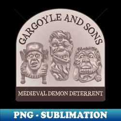 Gargoyle and Sons Medieval Demon Deterrent - Creative Sublimation PNG Download - Unleash Your Creativity
