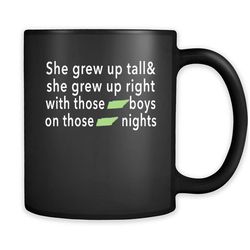 She Grew Up On Those Tennessee Nights &8211 Full-Wrap Coffee Black Mug